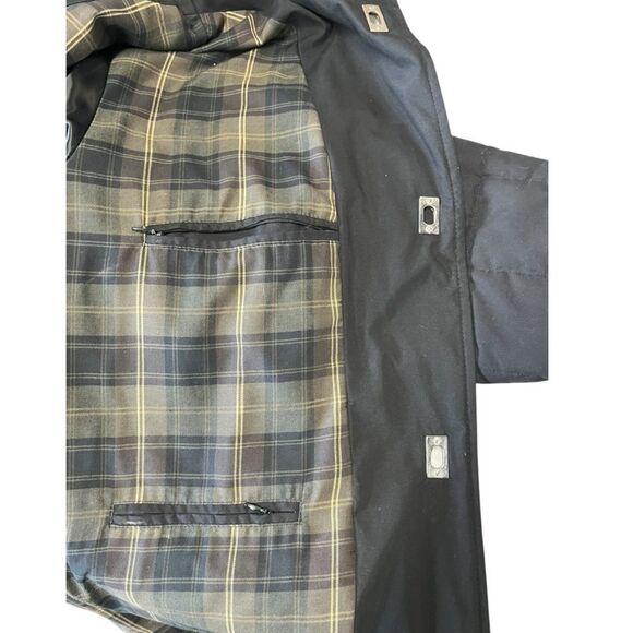Vintage Peter Elliot | Mens Black Quilted Puffer Flannel Long Winter Coat - Picture 6 of 11